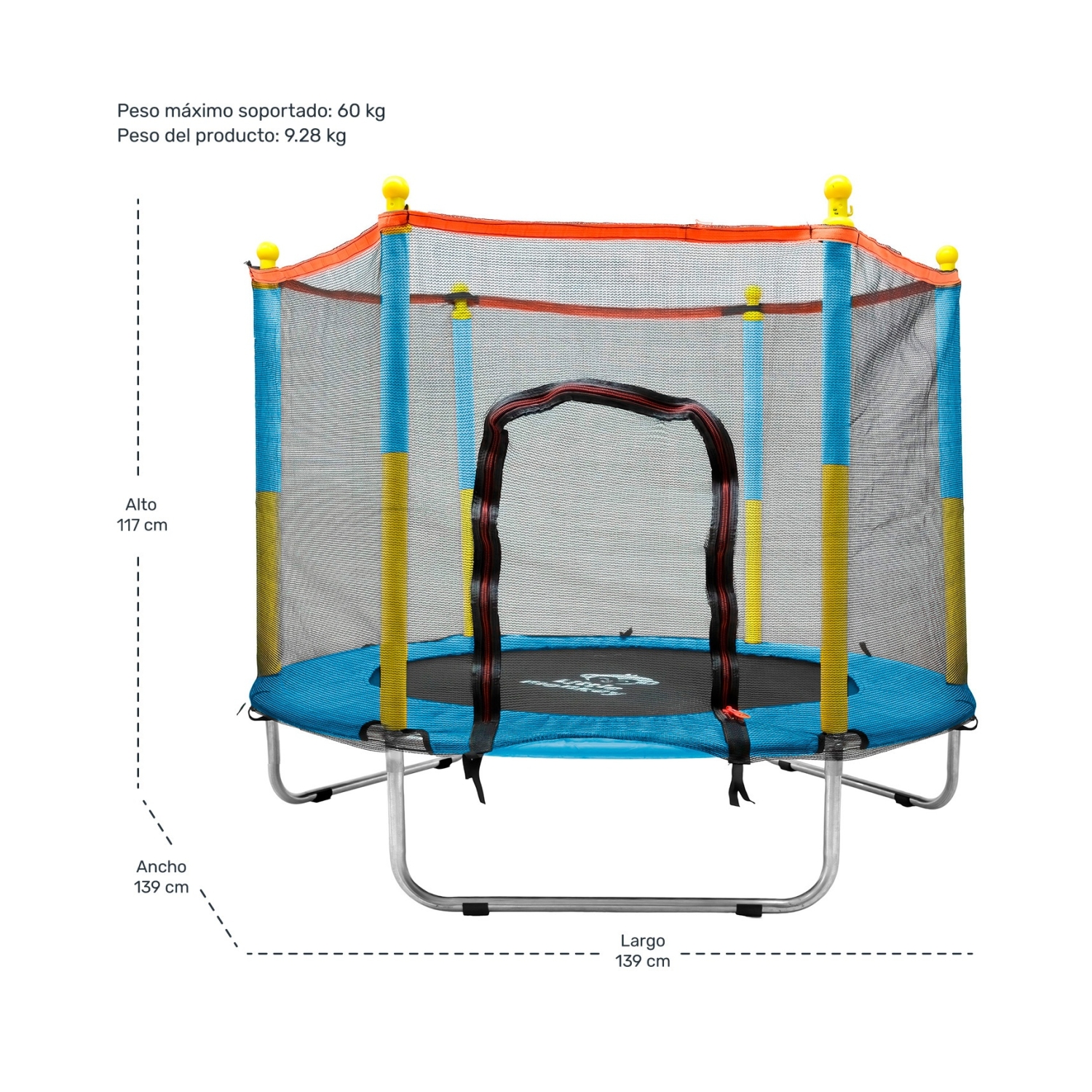 Foto 9 pulgar | Trampolin Tumbling Niños Brincolin Infantil Red Seguridad Azul Little Monkey