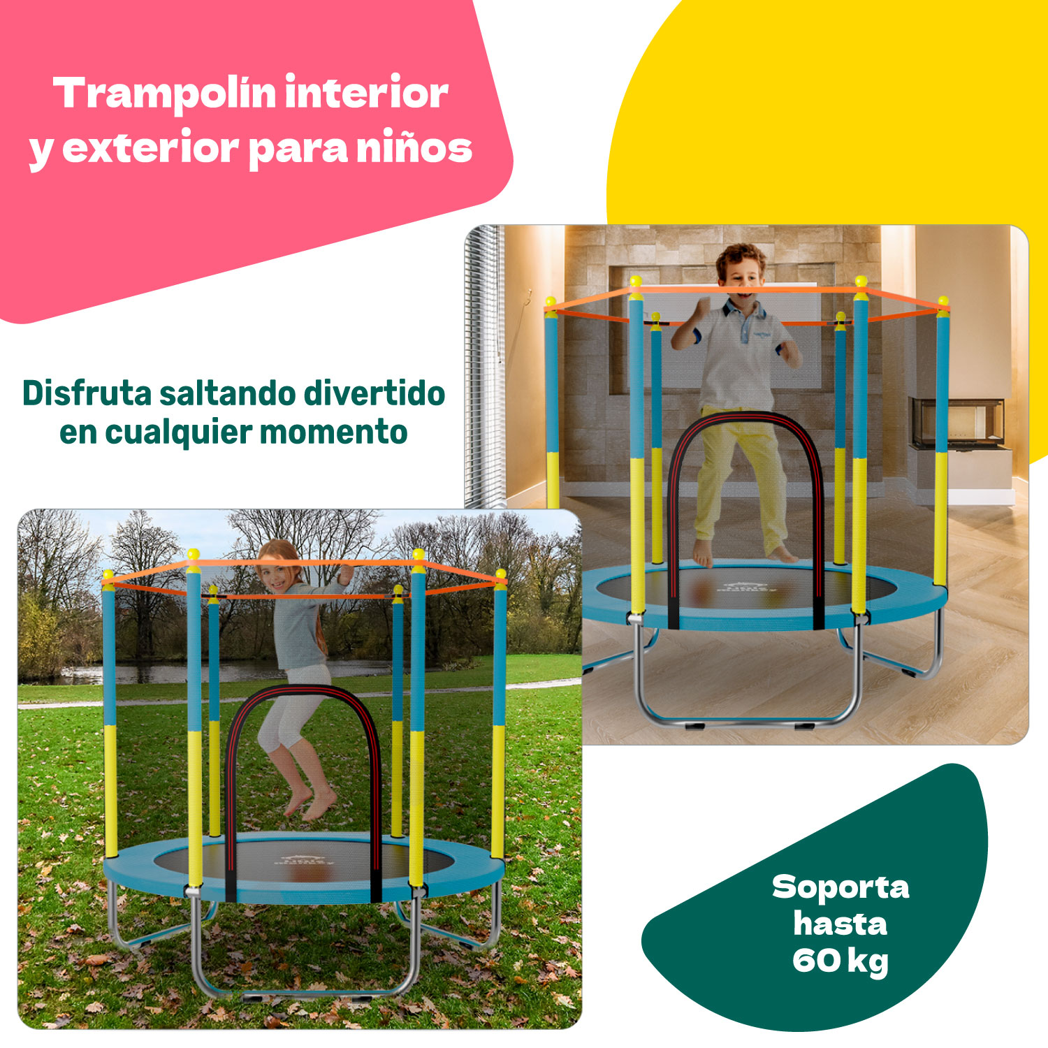 Foto 4 | Trampolín Little Monkey Amarillo Infantil