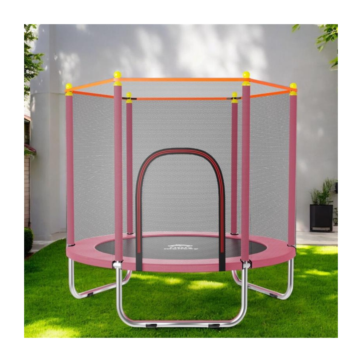 Foto 7 pulgar | Trampolin Tumbling Niños Brincolin Infantil Red Seguridad Rosa