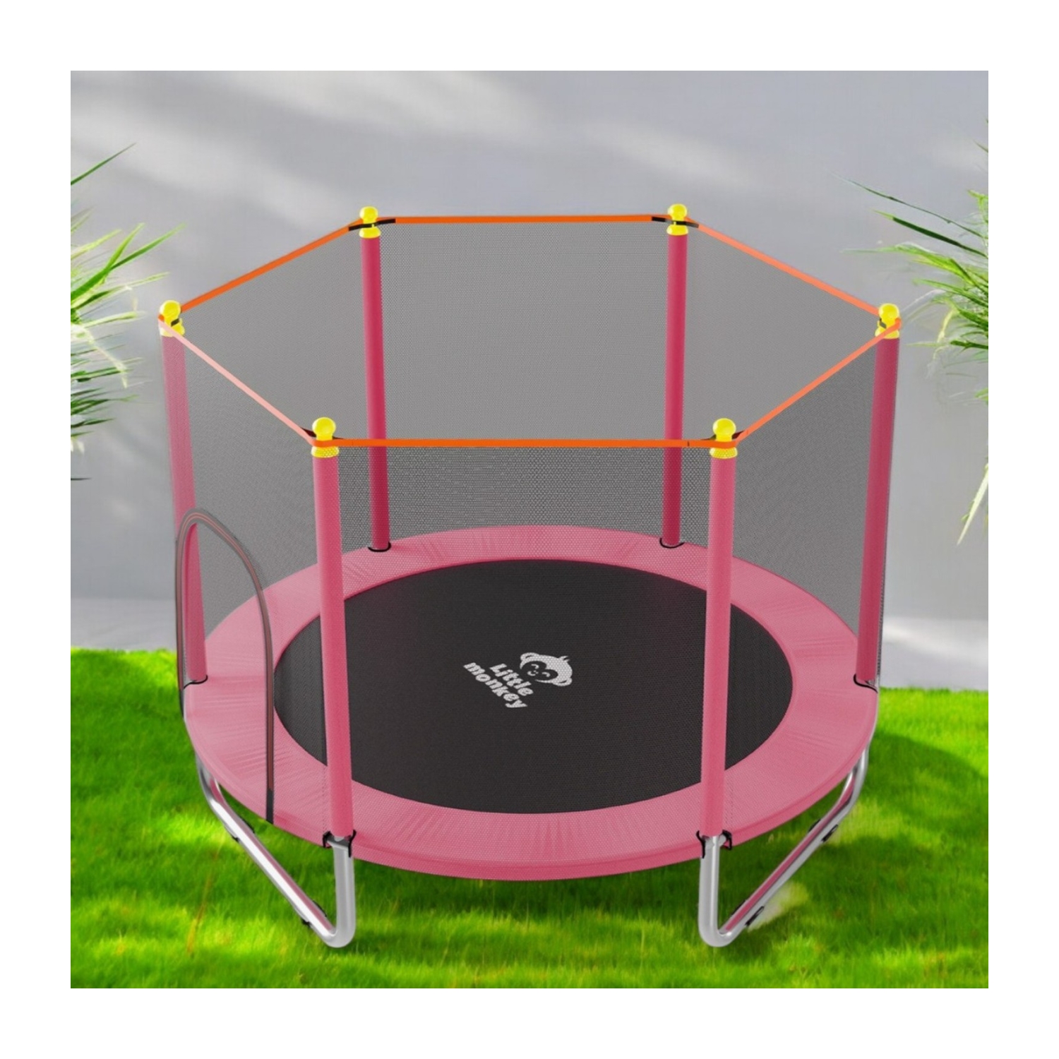 Foto 8 pulgar | Trampolin Tumbling Niños Brincolin Infantil Red Seguridad Rosa