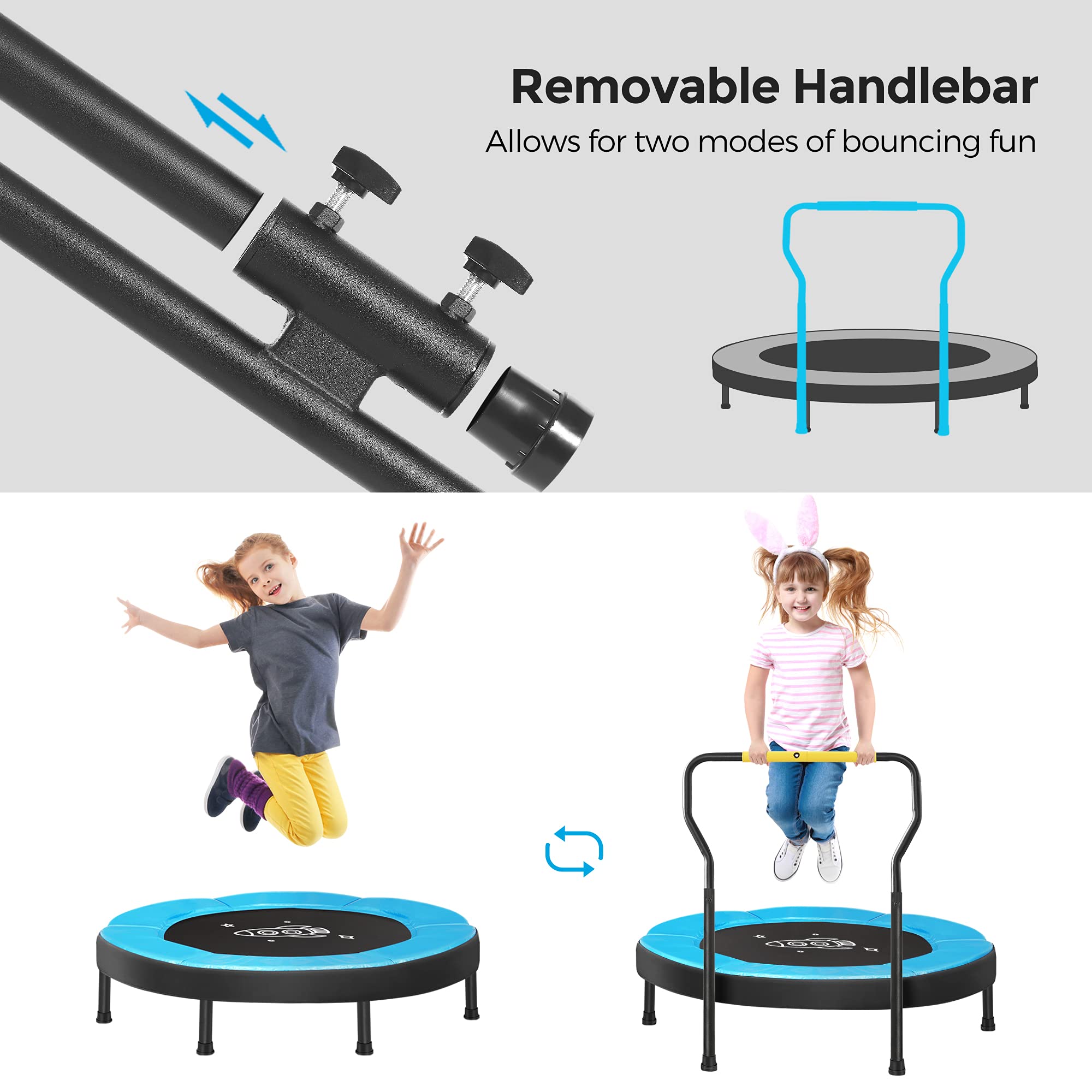 Foto 6 pulgar | Trampolín Songmics Para Niños De 3 Pies Con Manillar Azul Ustr036q01 - Venta Internacional.