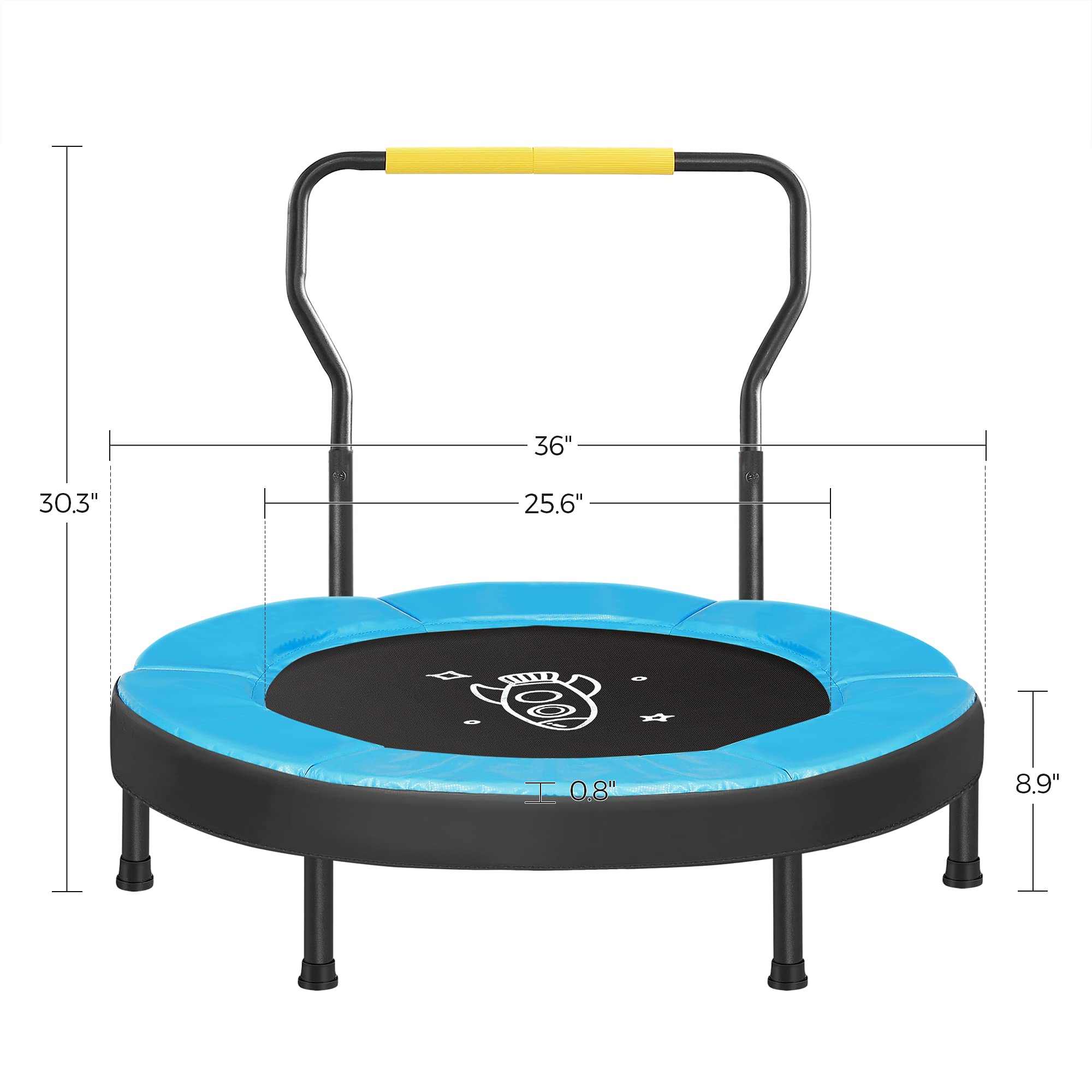 Foto 7 pulgar | Trampolín Songmics Para Niños De 3 Pies Con Manillar Azul Ustr036q01 - Venta Internacional.