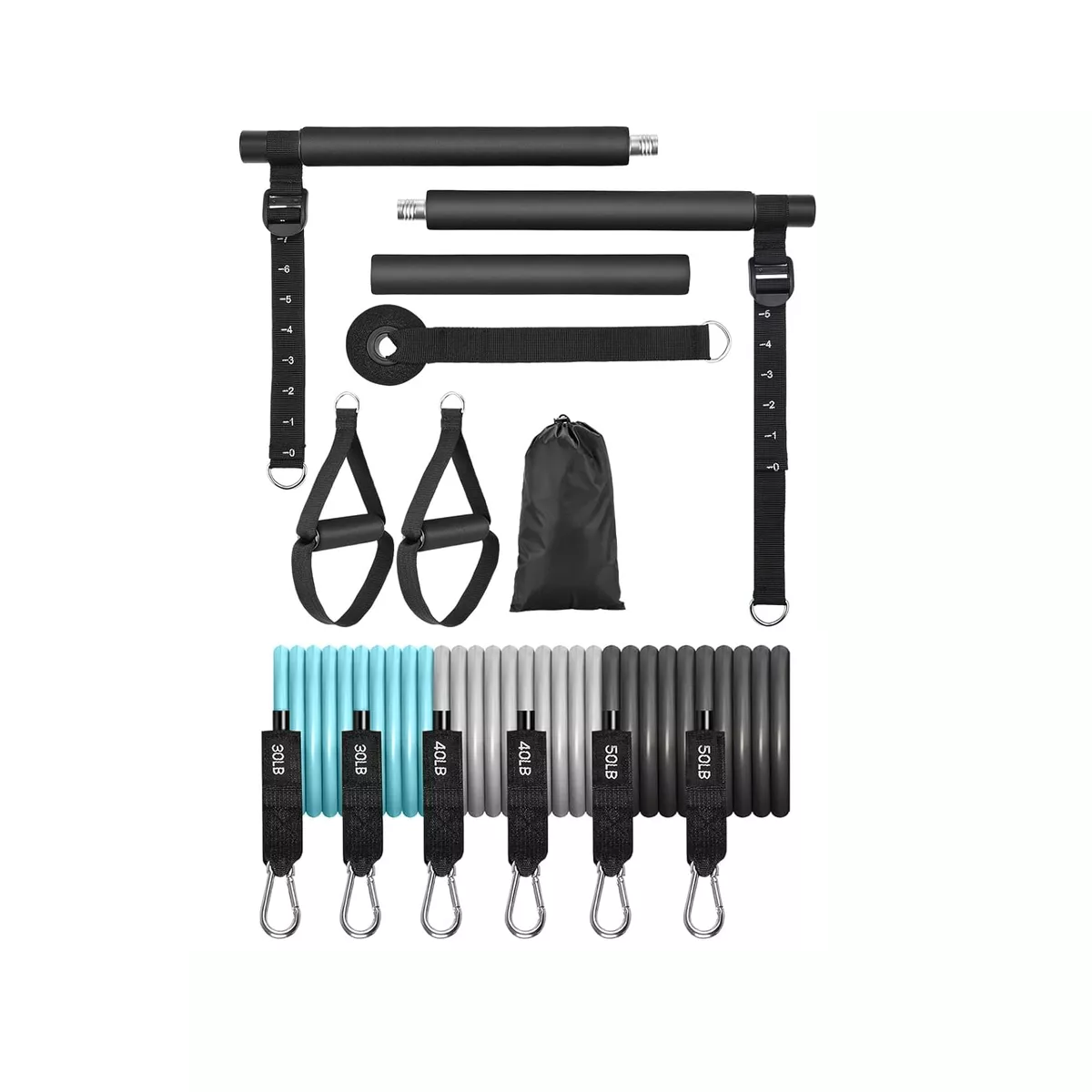 Foto 2 pulgar | Kit De Banda De Resistencia Ligas Con Barra De Pilates 240lb Eo Safe Imports Esi-16517  Negro