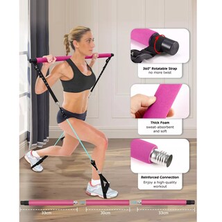 Foto 2 | Kit De Banda De Resistencia Ligas Con Barra De Pilates 240lb Eo Safe Imports Esi-16518 Multicolor