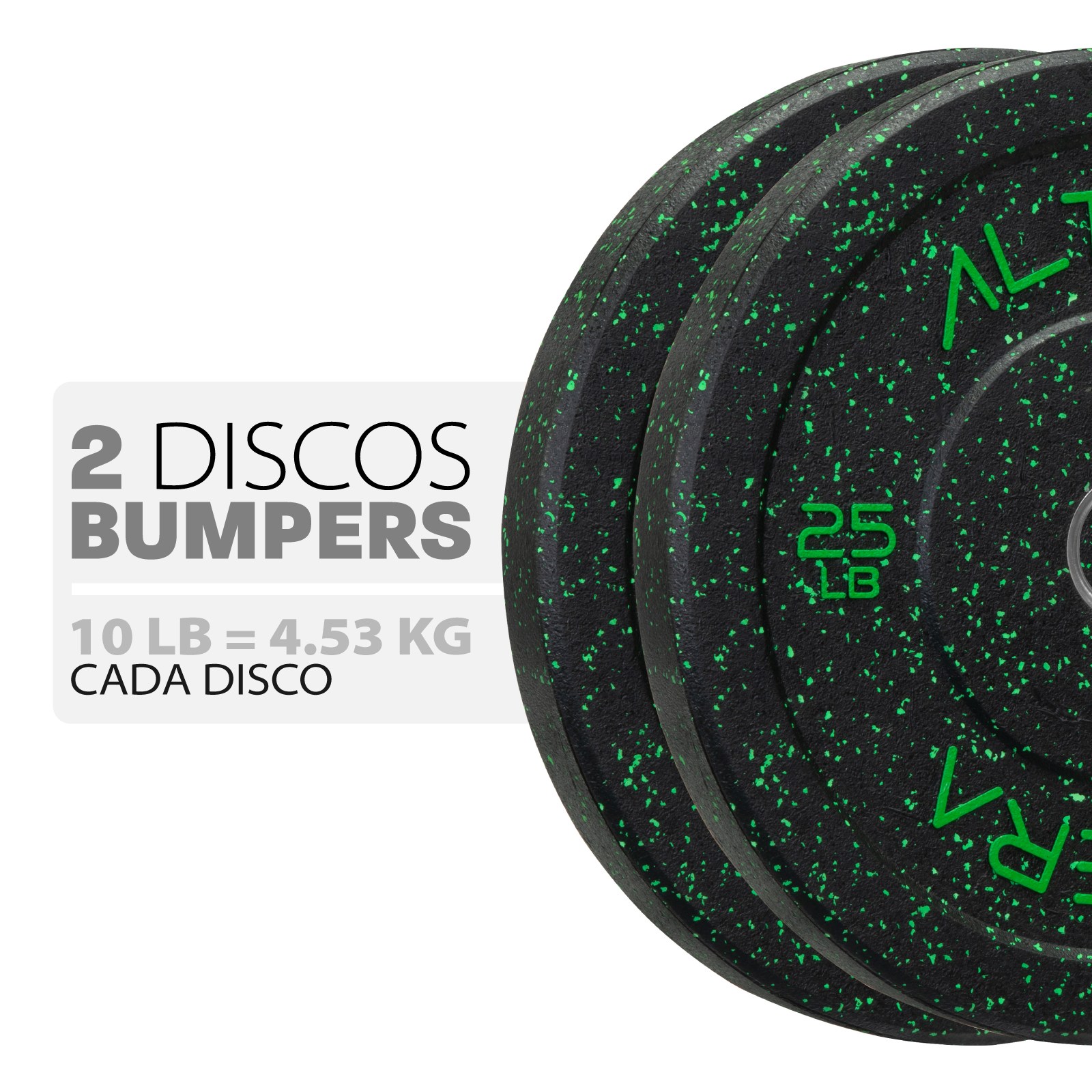 Foto 5 pulgar | Disco Bumper Onof para Pesas Parbump 25 lb Altera color Verde 2 Piezas