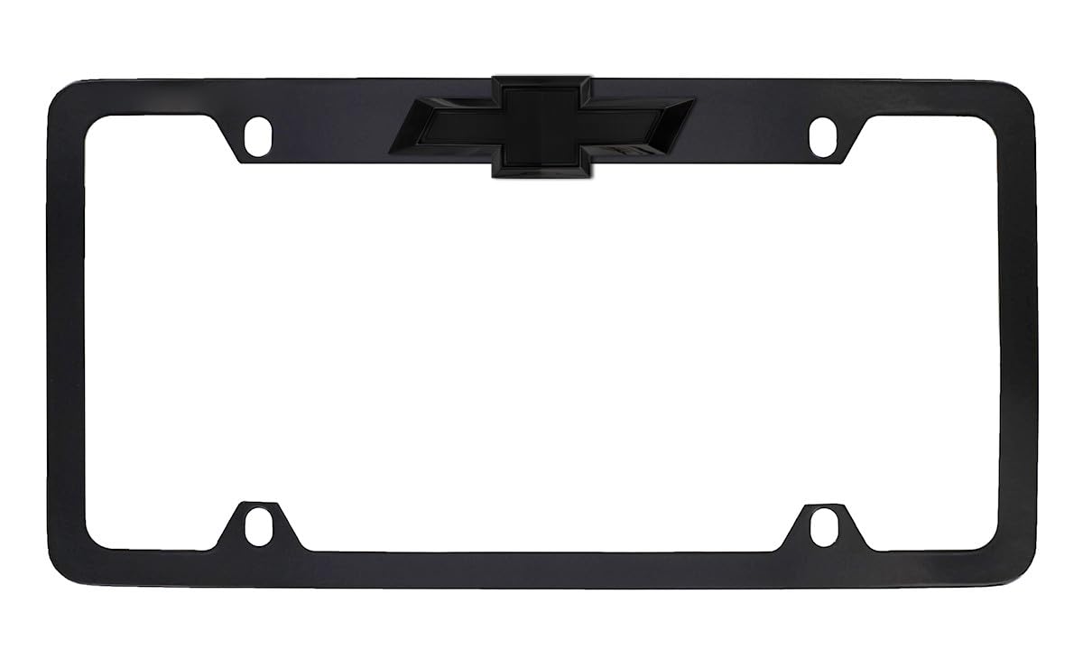 Marco De Matrícula Para Chevrolet Chevy, Completamente Negro Metálico - Venta Internacional.