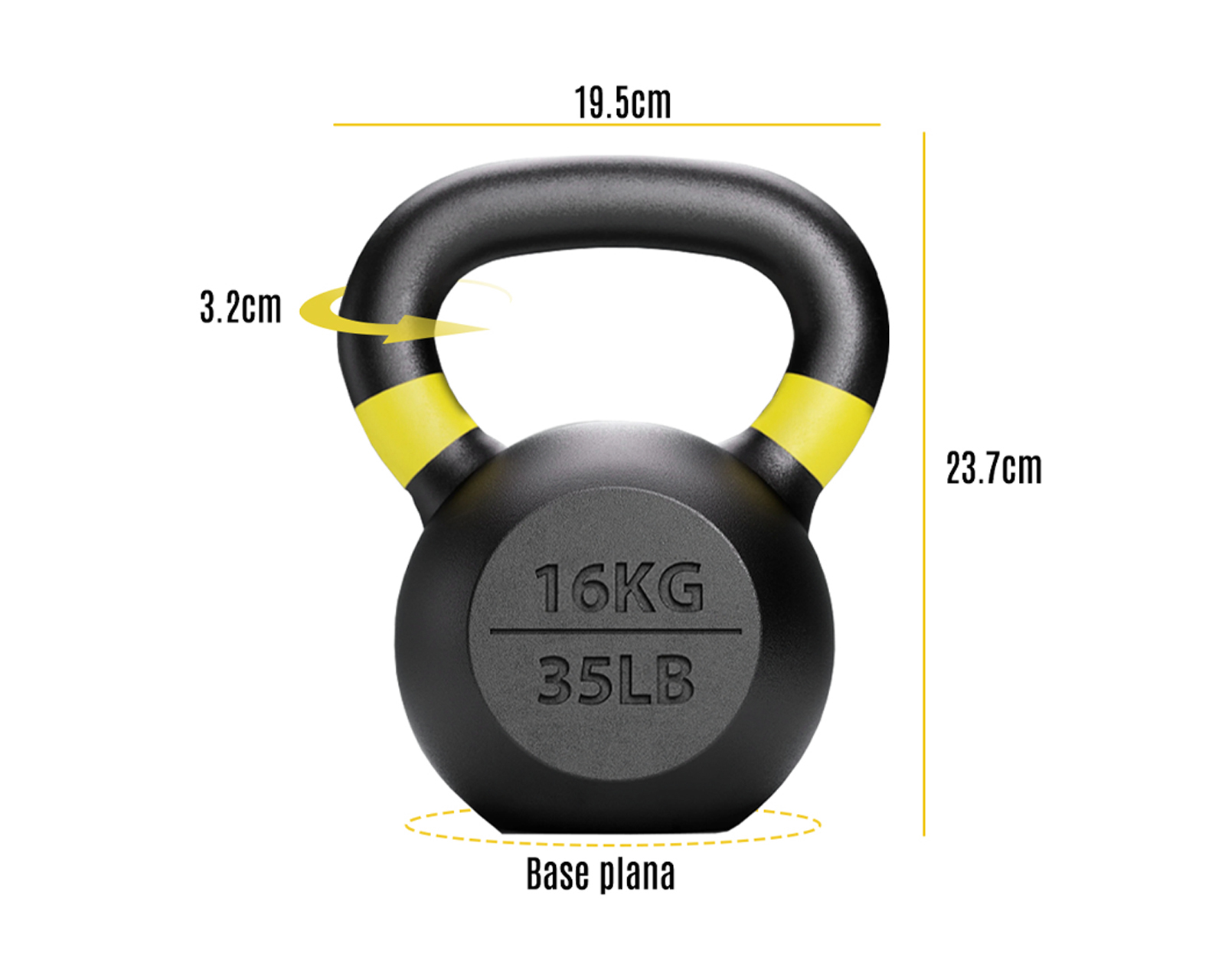 Foto 4 pulgar | Pesa Rusa Level Fitness color Negro 16 kg