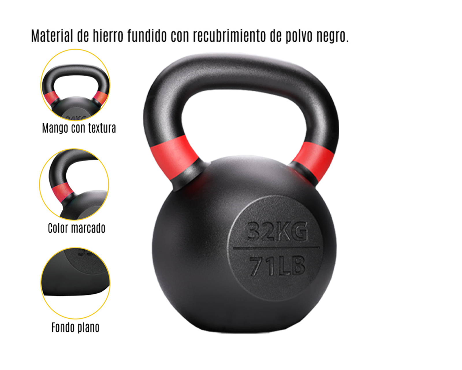 Foto 3 pulgar | Pesa Rusa Level Fitness de 32 kg