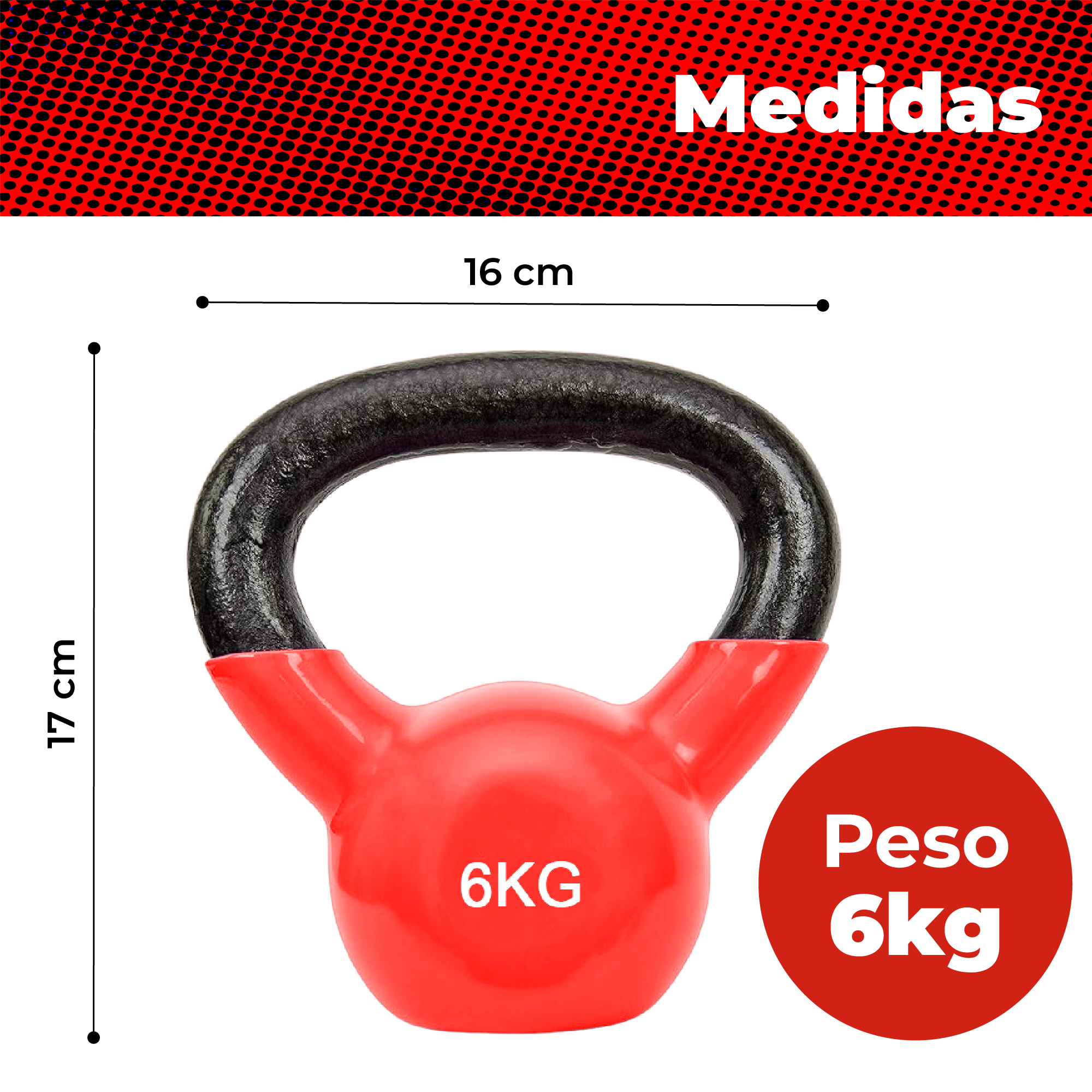 Foto 4 pulgar | Pesa Tipo Pesa Rusa Cubierta Vinil Fuxion Sports 6kg Vinyl Rojo