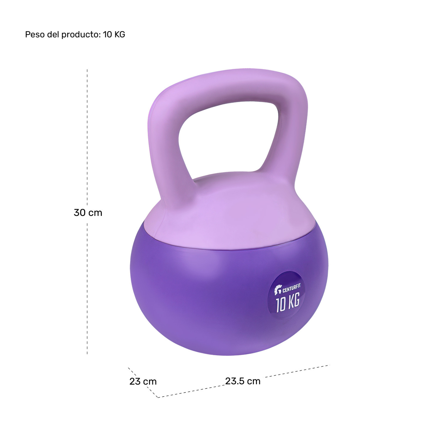 Foto 7 pulgar | Pesa Rusa Kettlebell 10kg 22lb Ejercicio Casa Hogar Fitness Morado Centurfit