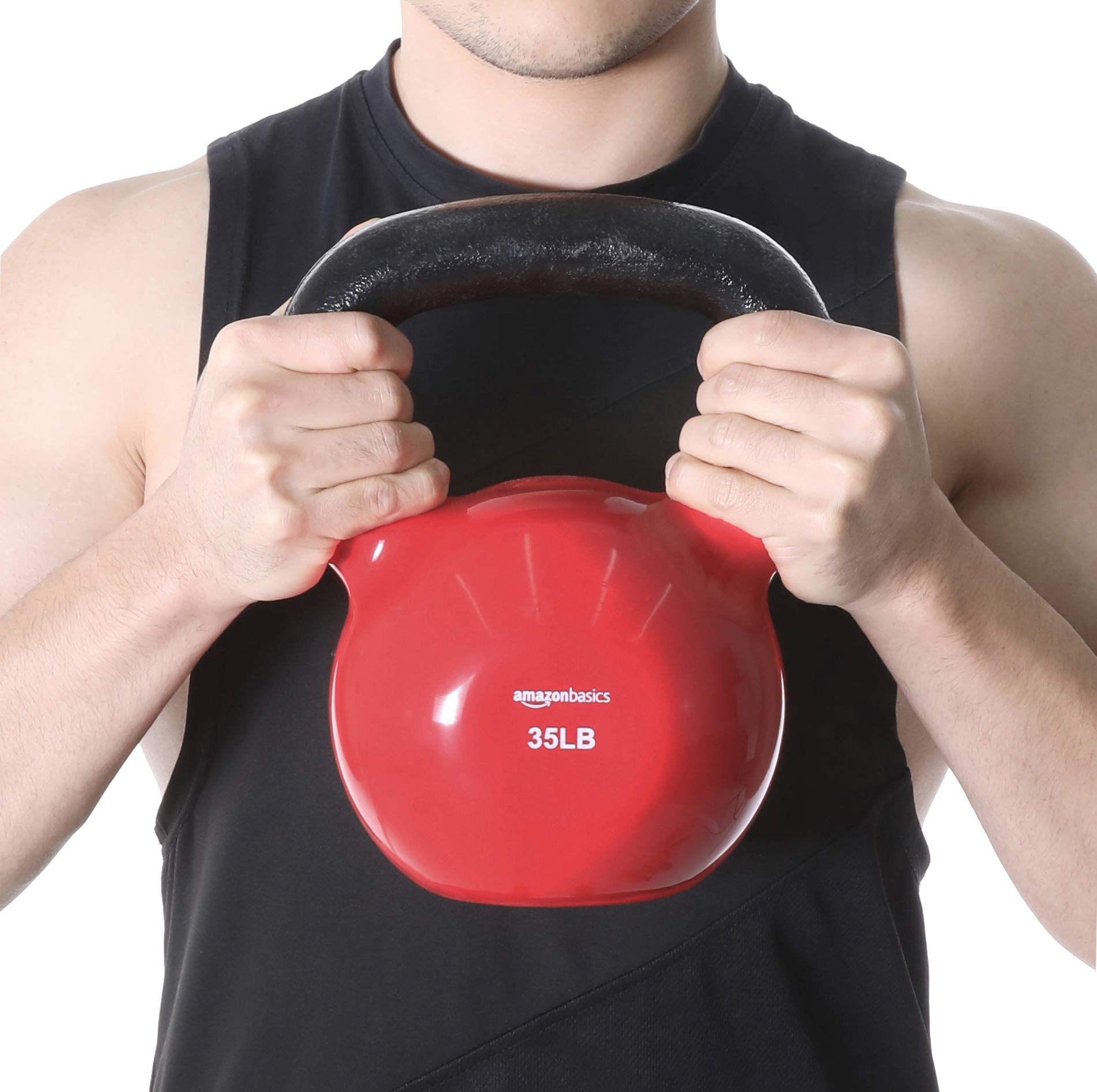 Foto 5 | Kettlebell Amazon Basics - Vinilo (16 Kg), Color Rojo - Venta Internacional.