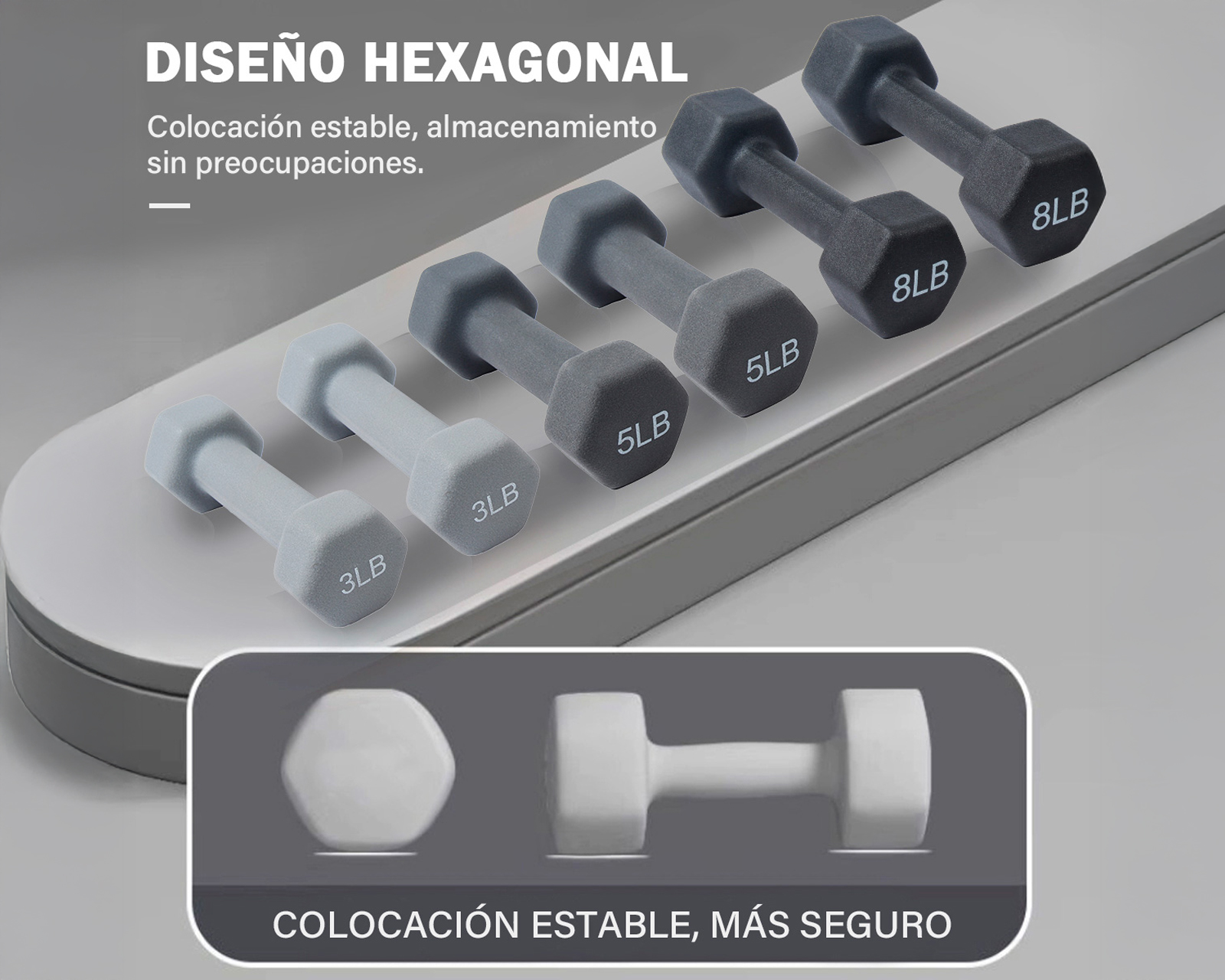 Foto 5 pulgar | Set de Mancuernas 3, 5 y 8 Lbs 6 Piezas