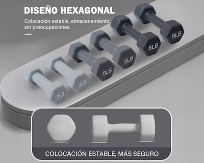 Foto 4 | Set de Mancuernas 3, 5 y 8 Lbs 6 Piezas