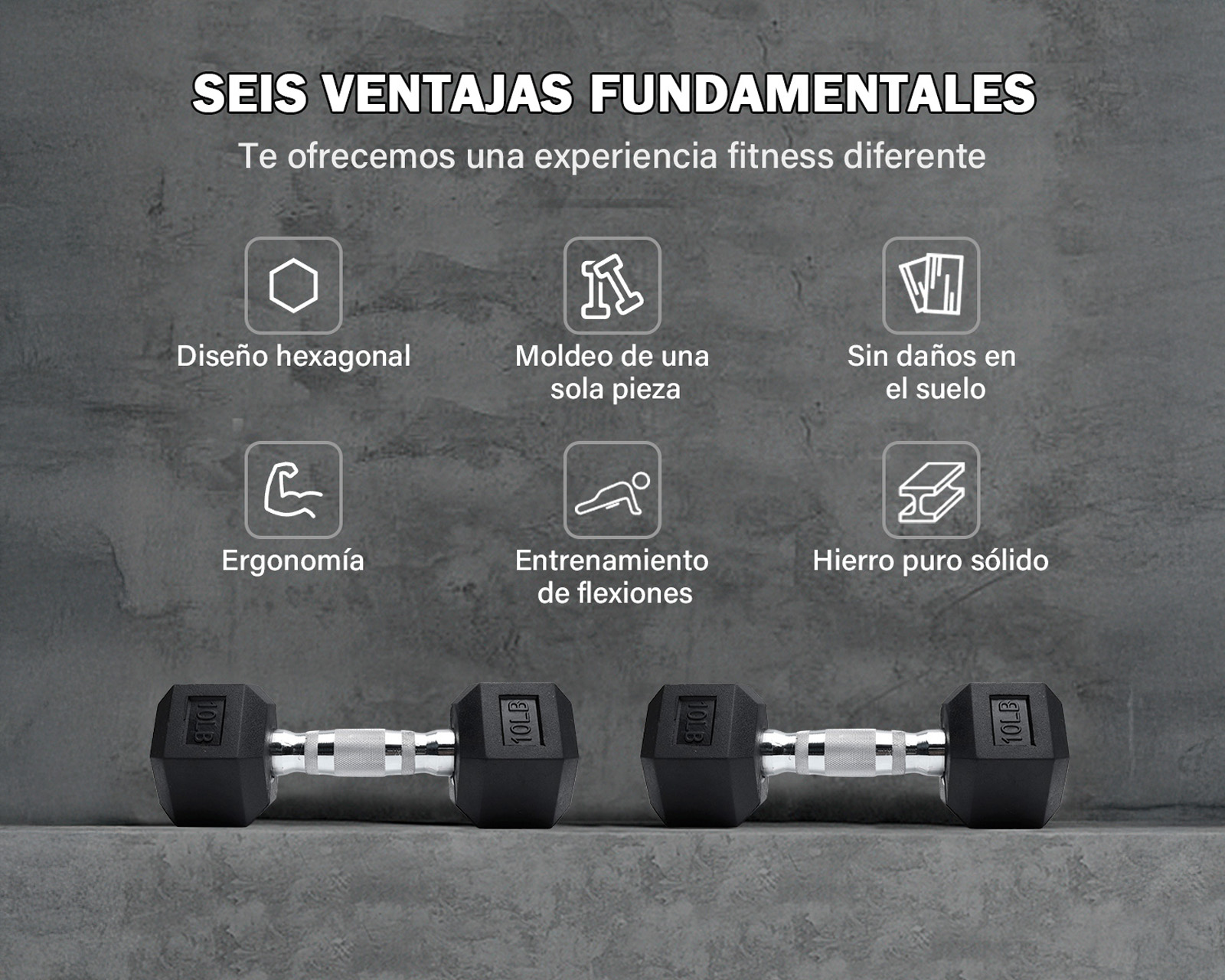 Foto 4 pulgar | Mancuernas 10 Lbs 2 Piezas