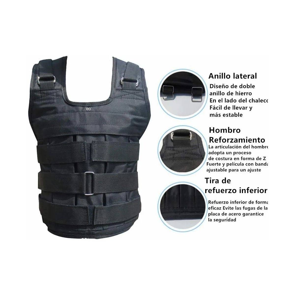 Foto 3 pulgar | Chaleco De Peso Ajustable Para Hacer Ejercicio Eo Safe Imports Esi-19352 Negro