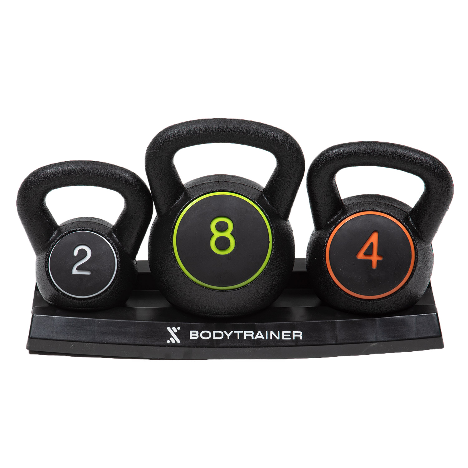 Set 3 Pesas Rusas Kettlebell Bodytrainer 2 4 8 Kg Con Base