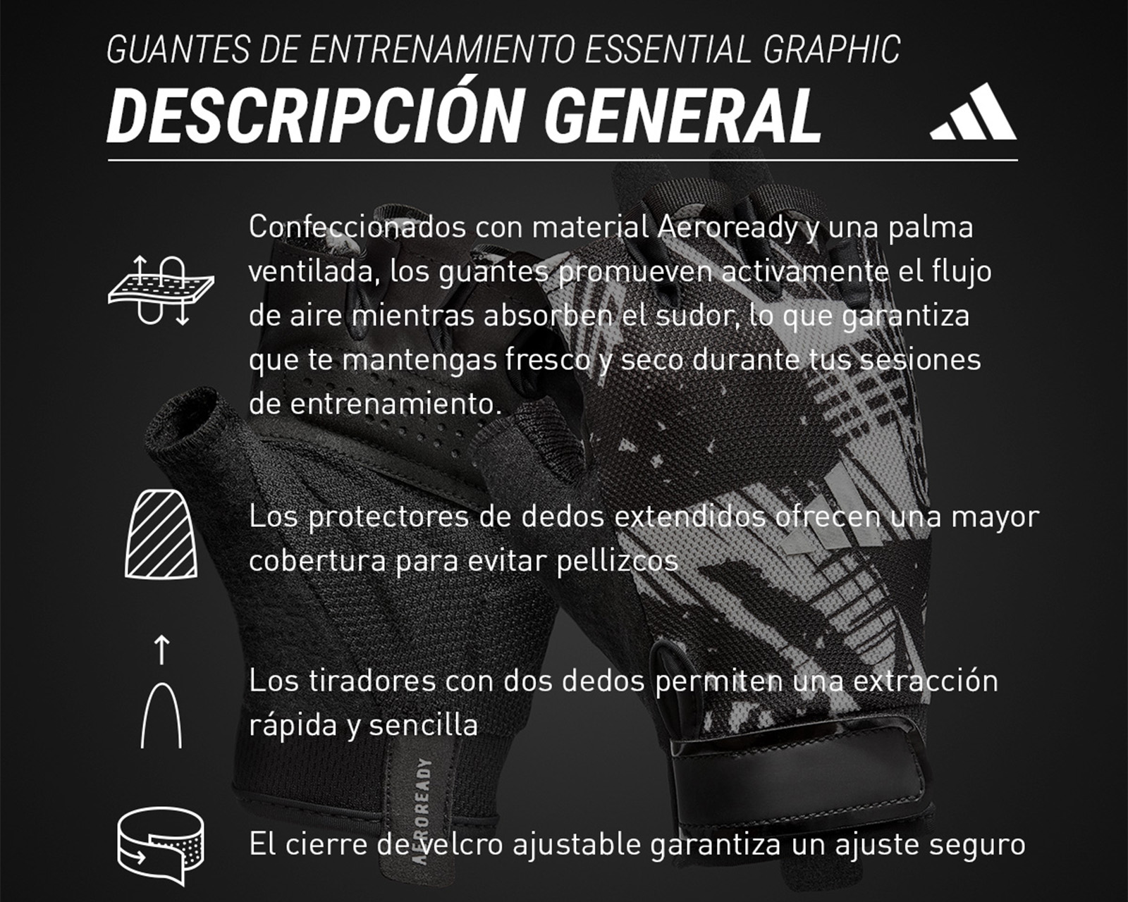 Foto 7 pulgar | Guantes de Entrenamiento Adidas Negros