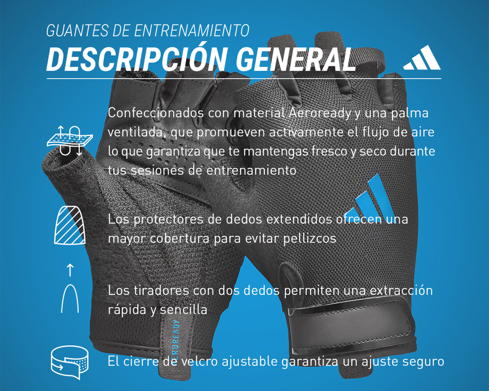 Foto 8 pulgar | Guantes de Entrenamiento Adidas Negros