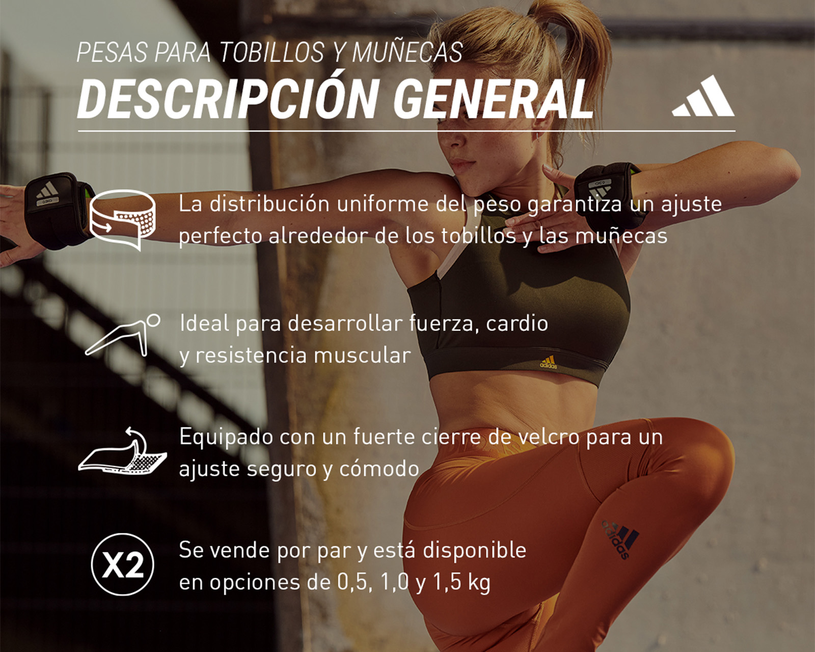 Foto 6 | Polainas Adidas 2 Piezas de 0.5 kg