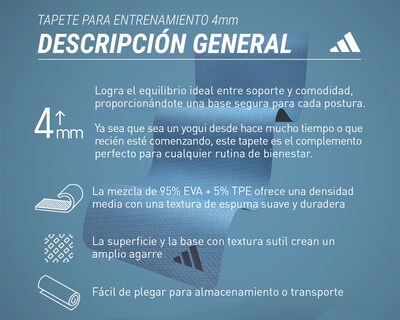Foto 6 | Tapete de Yoga Adidas Azul