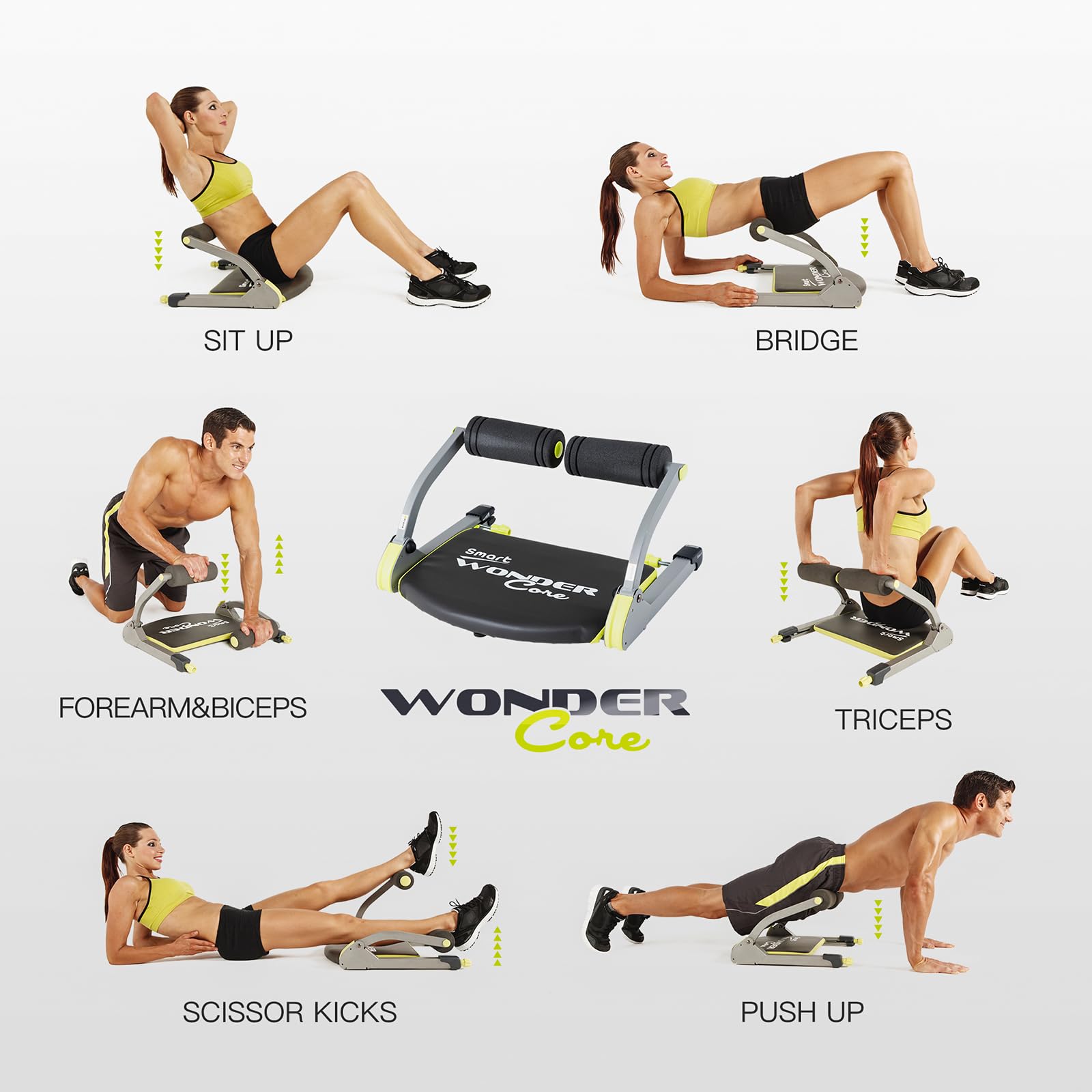 Foto 5 pulgar | Equipo de Ejercicio Wonder Core Smart Sit Up Abdominal Green - Venta Internacional
