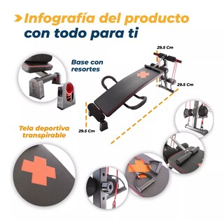 Foto 3 | Banco Abdominales Multifuncional Musculación Alta Calidad Eo Safe Imports Esi-13951 Negro