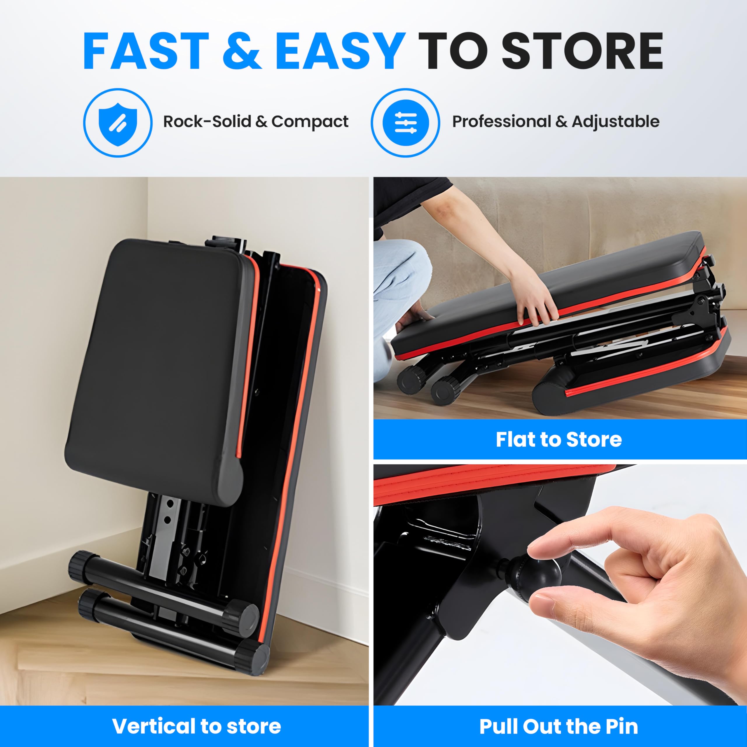Foto 3 | Banco De Pesas Ajustable, Simple, De Lujo, Con Capacidad De 360 Kg, Plegable - Venta Internacional.