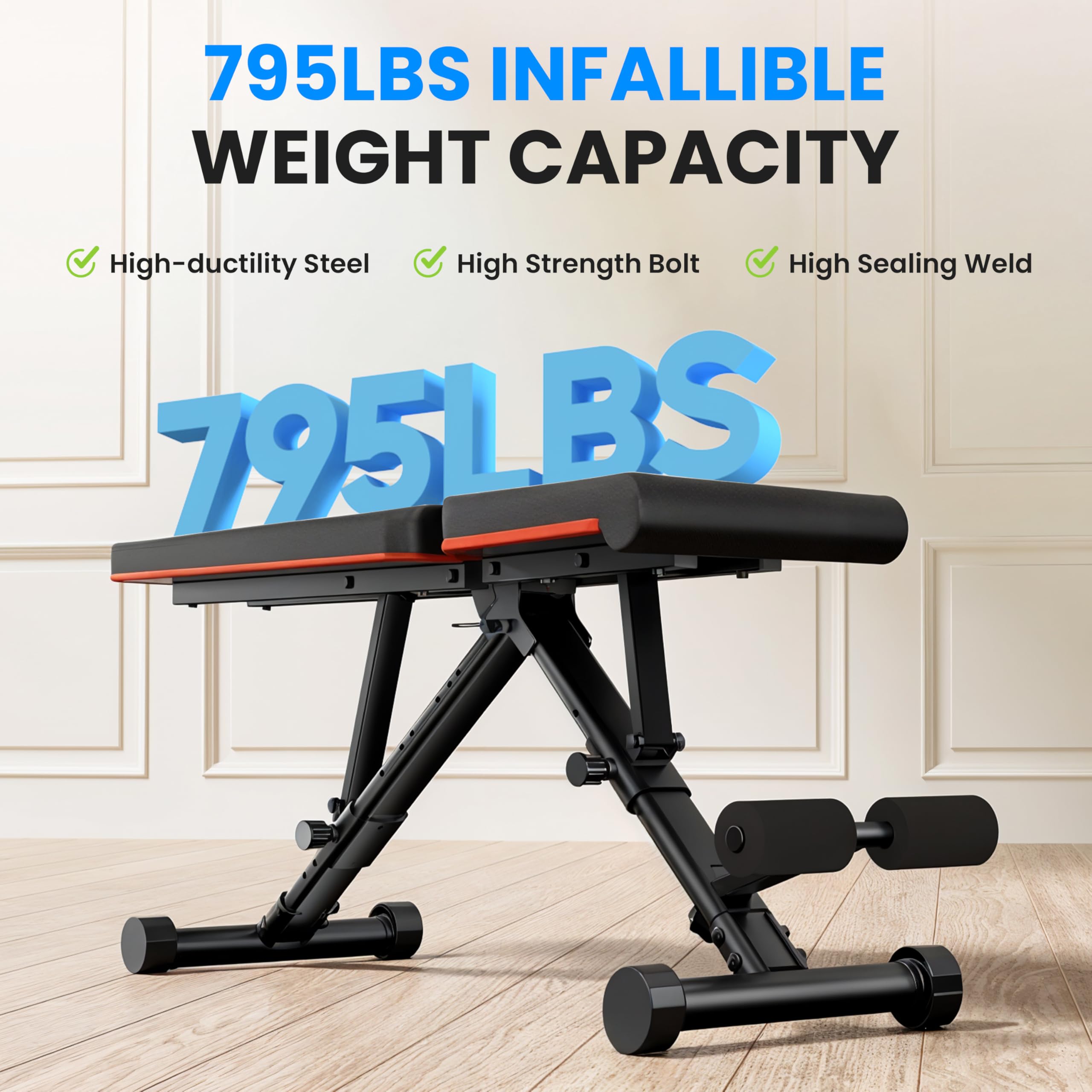 Foto 7 pulgar | Banco De Pesas Ajustable, Simple, De Lujo, Con Capacidad De 360 Kg, Plegable - Venta Internacional.
