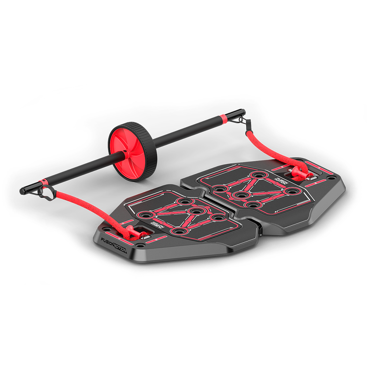 Gimnasio Tv Ofertas Fusion Motion Color Negro Con Rojo Multifuncional Con Accesorios Para Tonificar Y Moldear