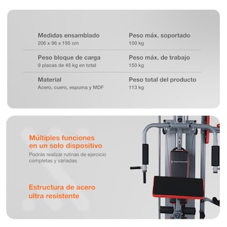Foto 4 | Maquina De Gimnasio Multifuncional Bodytrainer Hm-320 Con Sistema Multigym Con Carga De Hasta 62,5 Kg