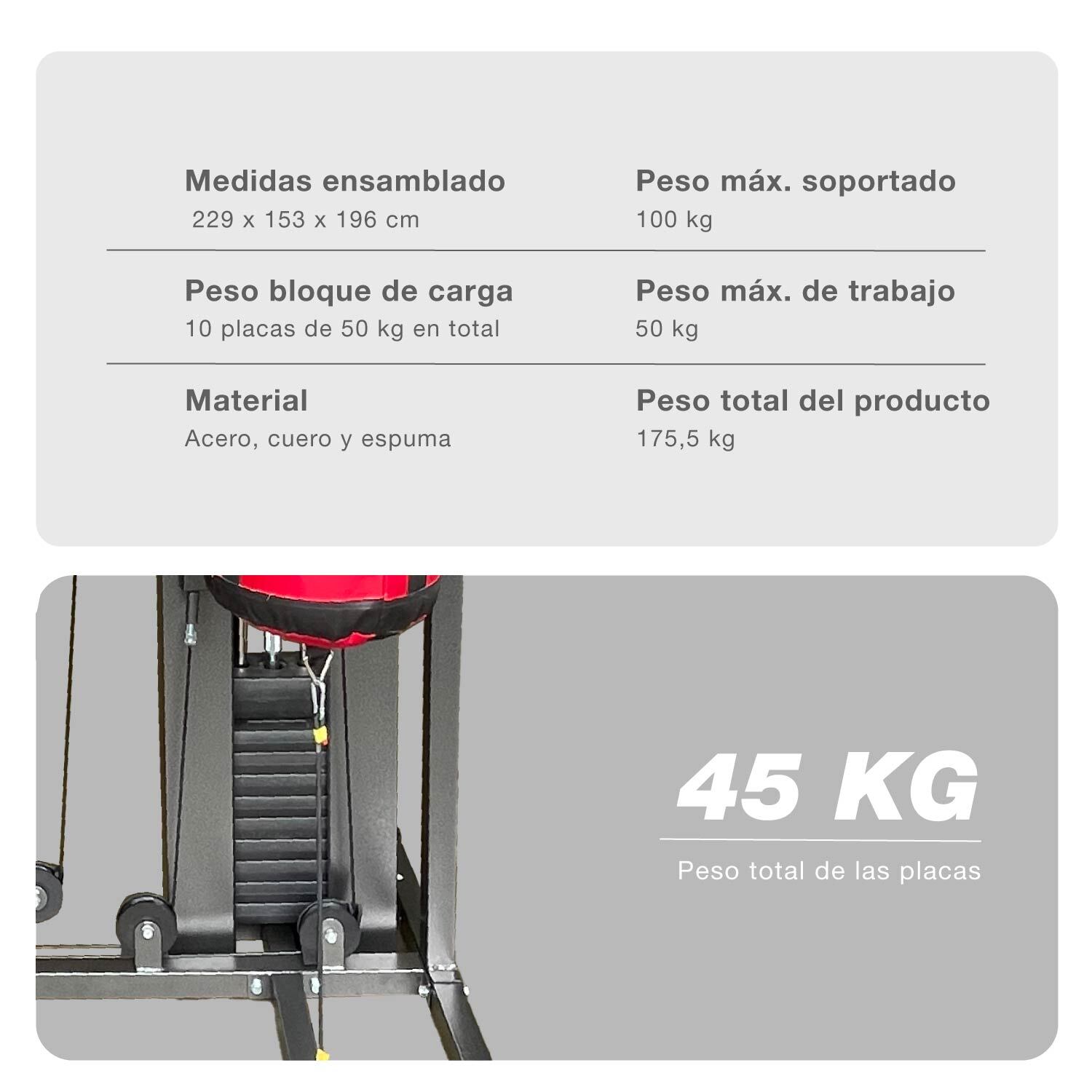 Foto 7 pulgar | Gimnasio Multifuncional Body Trainer Btem-500 Con Bolsa De Boxeo Y Punching Ball