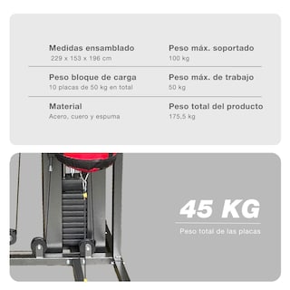Foto 6 | Gimnasio Multifuncional Body Trainer Btem-500 Con Bolsa De Boxeo Y Punching Ball