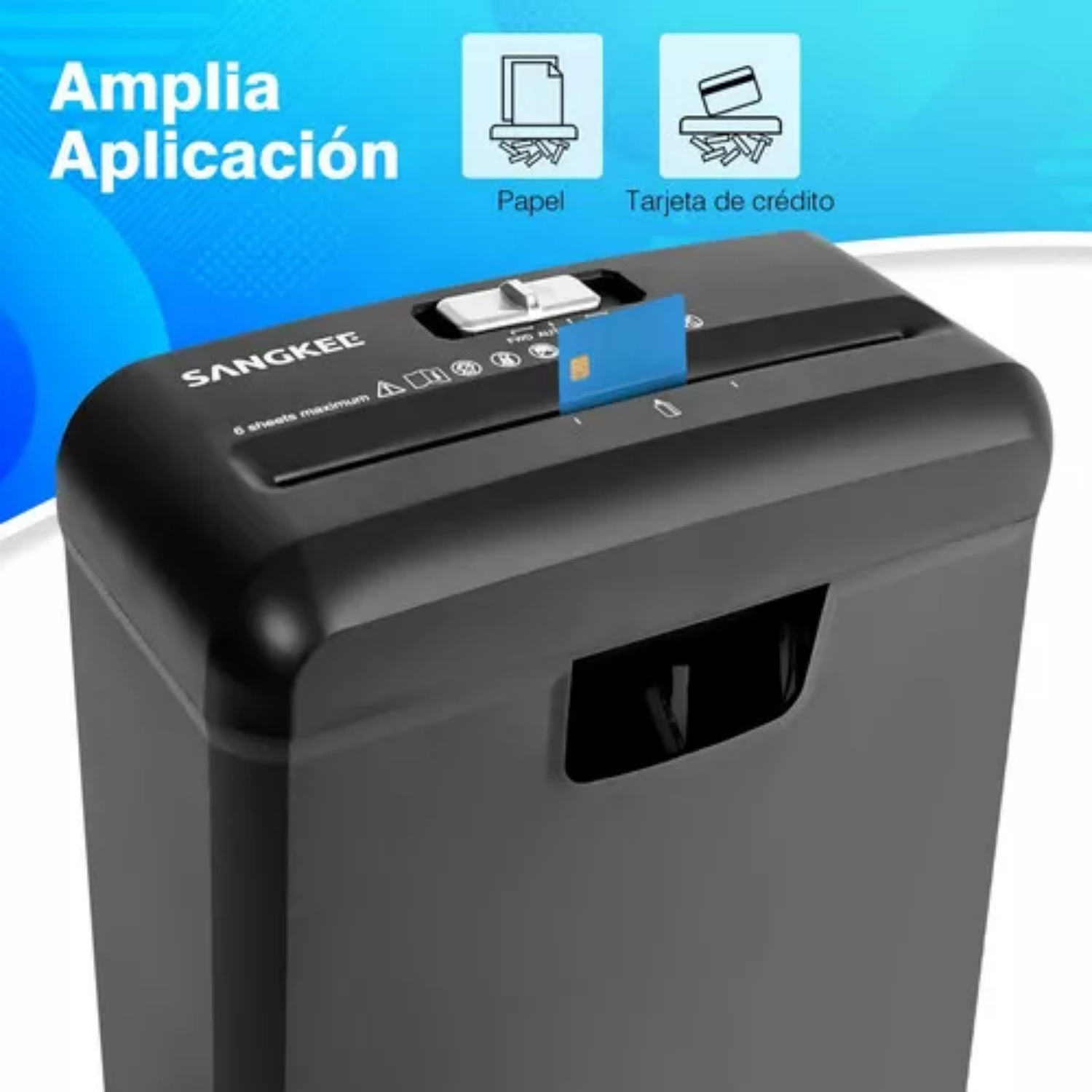 Foto 4 pulgar | Triturador de Papel Sangkee O10001 de Corte Transversal de 6 Hojas