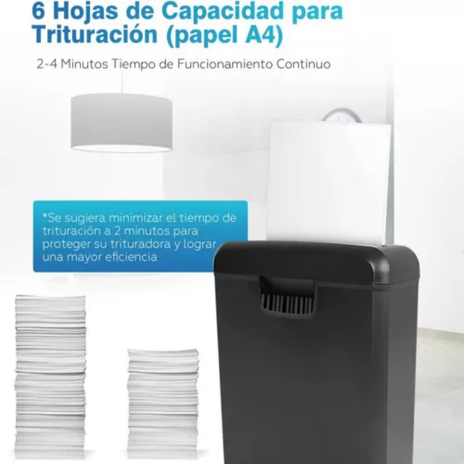 Foto 6 pulgar | Triturador de Papel Sangkee O10001 de Corte Transversal de 6 Hojas