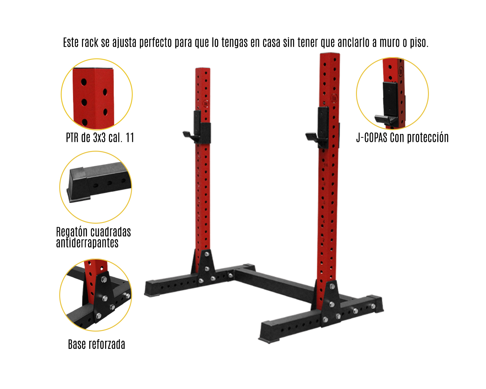 Foto 3 pulgar | Rack de Piso Level Fitness Alfa color Rojo