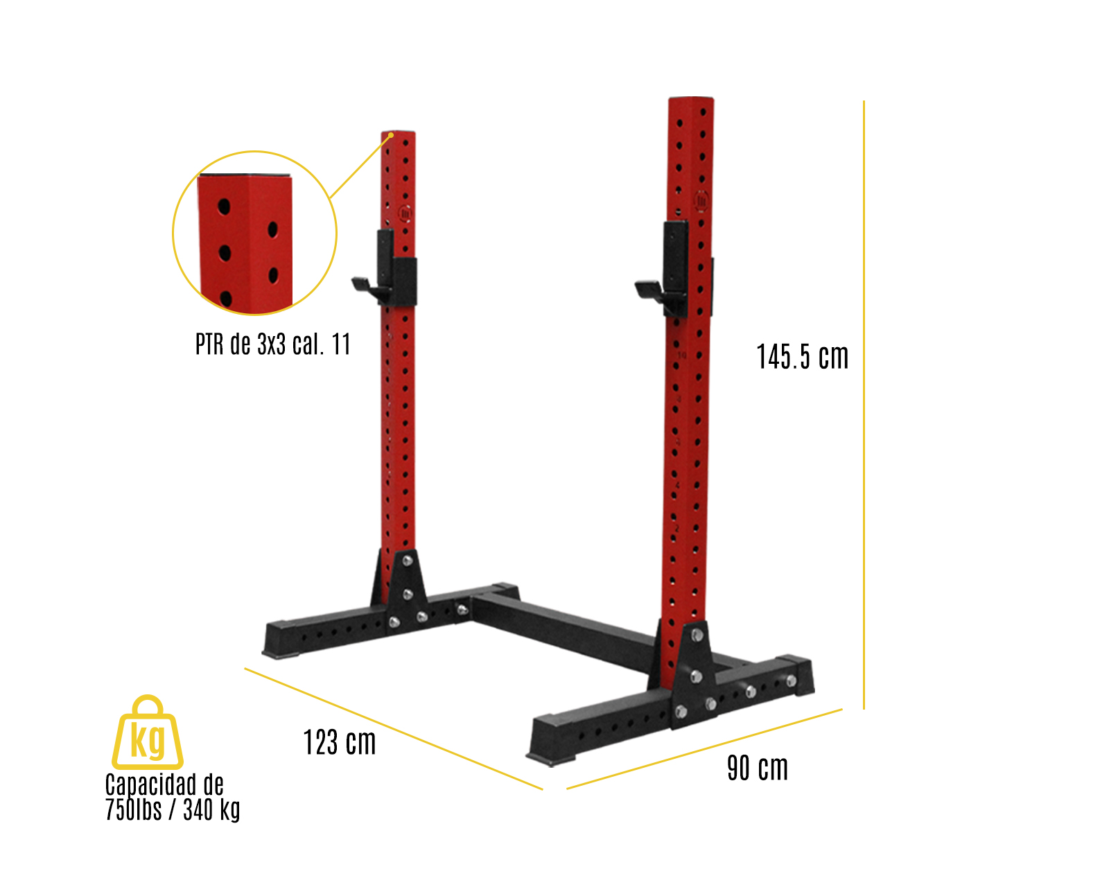 Foto 4 pulgar | Rack de Piso Level Fitness Alfa color Rojo