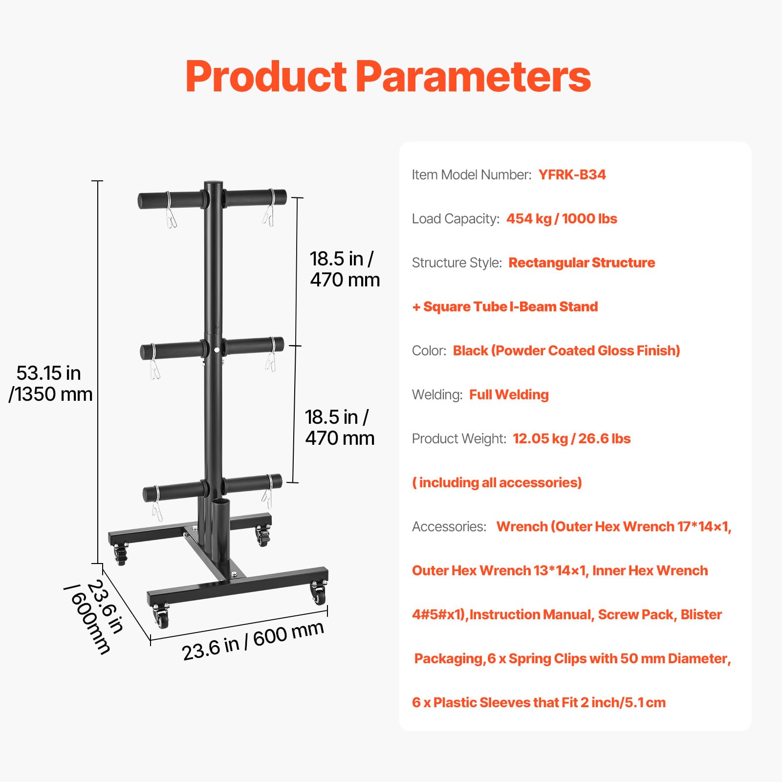 Foto 7 | Soporte Vertical Para Pesas Vevor Para Placas De Peso De 2 Pulgadas - Venta Internacional.
