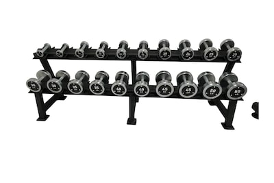 Foto 1 | Mancuernas Cromadas Premium Con Rack De 2 Niveles