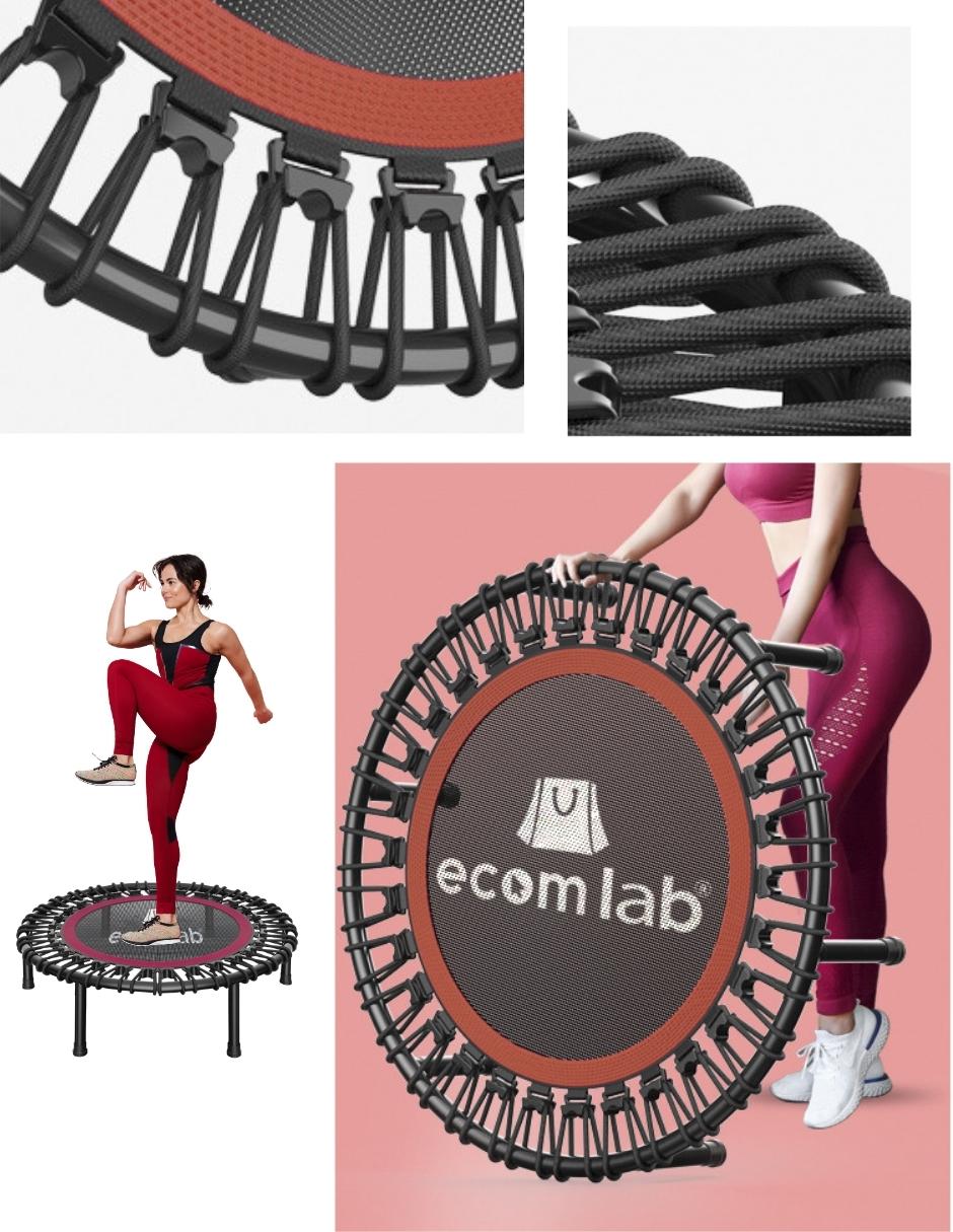 Foto 5 pulgar | Trampolín Fitness ECOMLAB Rojo para Ejercicio Aeróbico Plegable Gimnasio