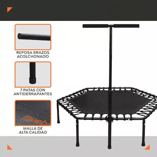 Foto 2 | Trampolin Brincolin Hexagonal Barra Agarradera Fitness Eo Safe Imports Esi-16485 Negro