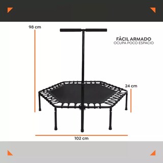 Foto 3 | Trampolin Brincolin Hexagonal Barra Agarradera Fitness Eo Safe Imports Esi-16485 Negro