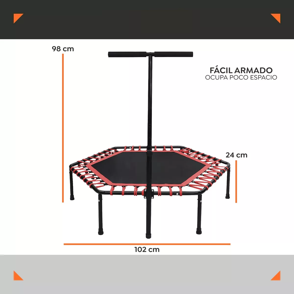 Foto 4 pulgar | Trampolin Brincolin Hexagonal Barra Agarradera Fitness Eo Safe Imports Esi-16486 Multicolor