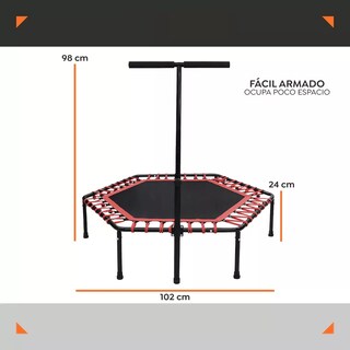Foto 3 | Trampolin Brincolin Hexagonal Barra Agarradera Fitness Eo Safe Imports Esi-16486 Multicolor
