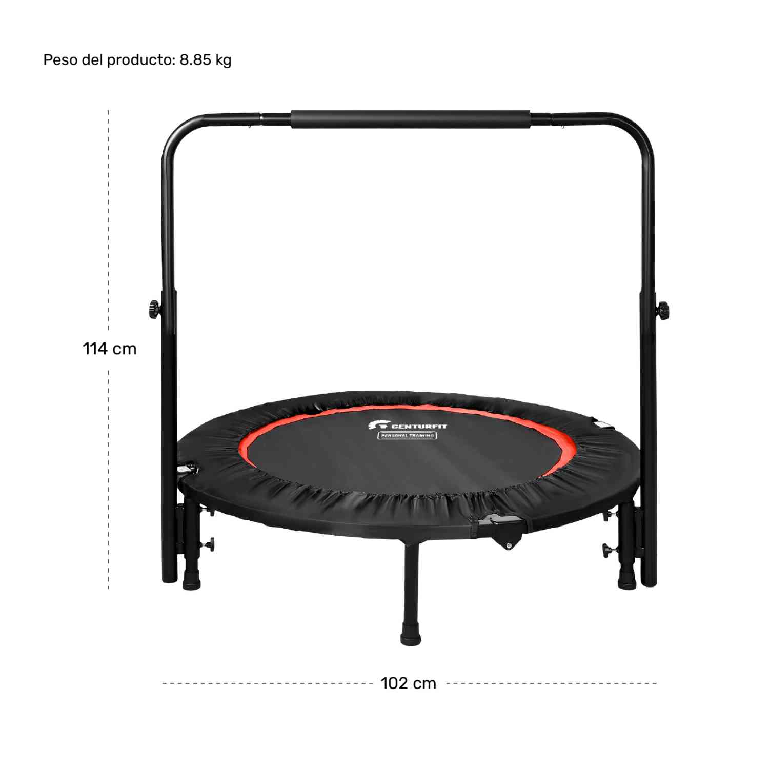 Foto 8 pulgar | Trampolin Brincolin Plegable Fitness 40  Aerobico Barra Rojo Centurfit