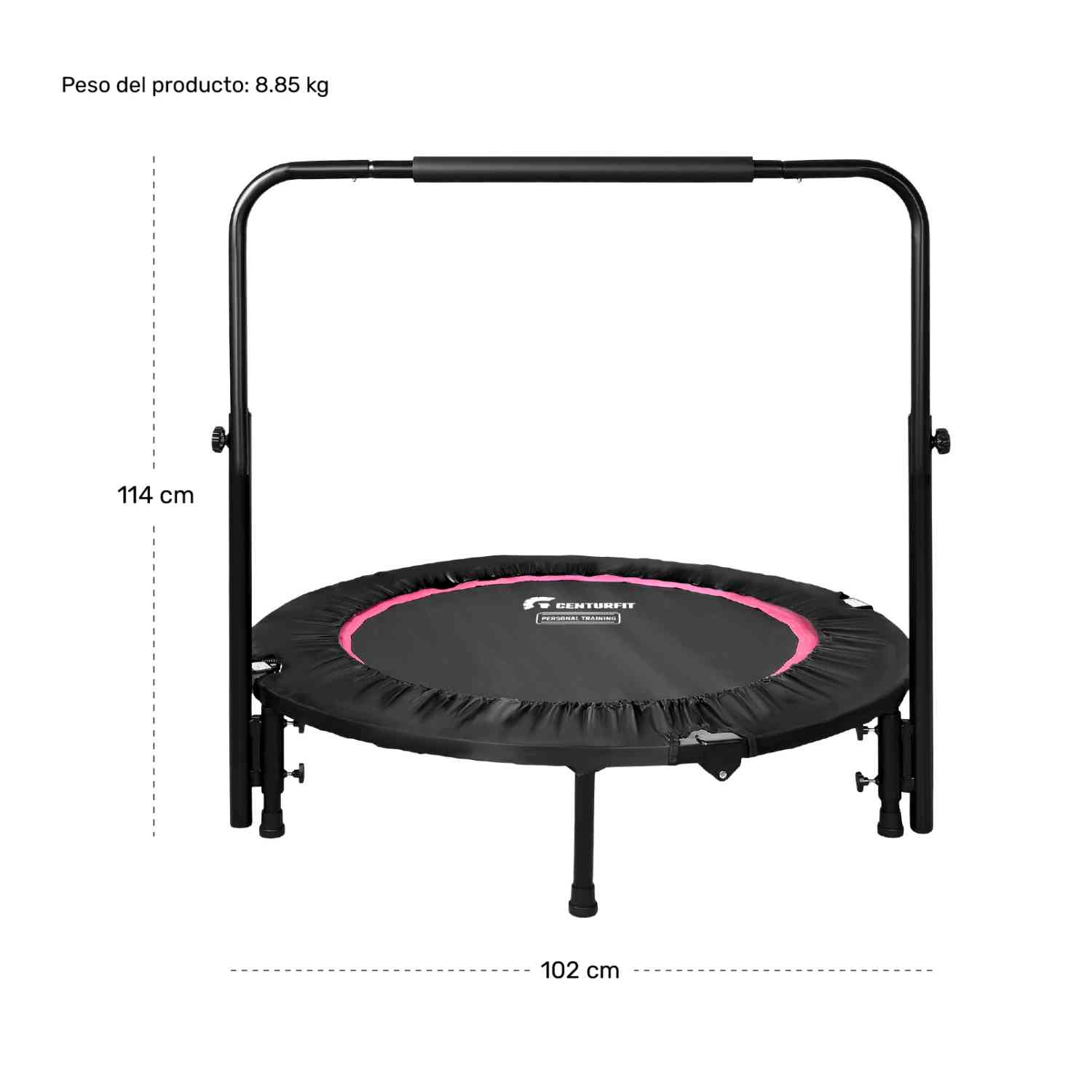 Foto 7 | Trampolin Brincolin Plegable Fitness 40  Aerobico Barra Rosa Centurfit