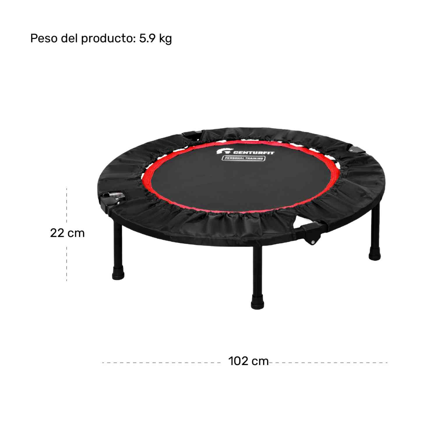 Foto 7 pulgar | Trampolin Plegable Aerobics Fitness Jumping Rojo Centurfit