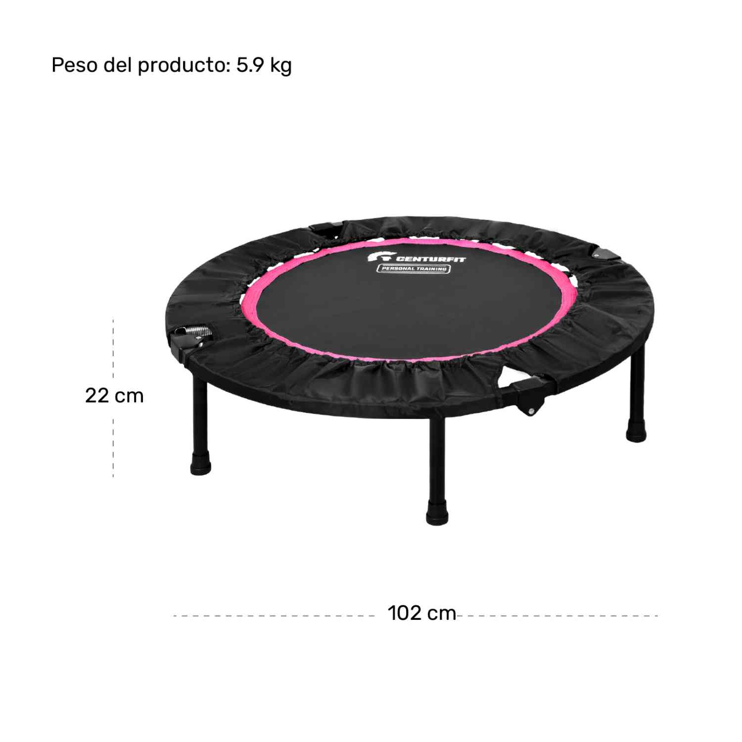 Foto 8 pulgar | Trampolin Plegable Aerobics Fitness Jumping Rosa Centurfit