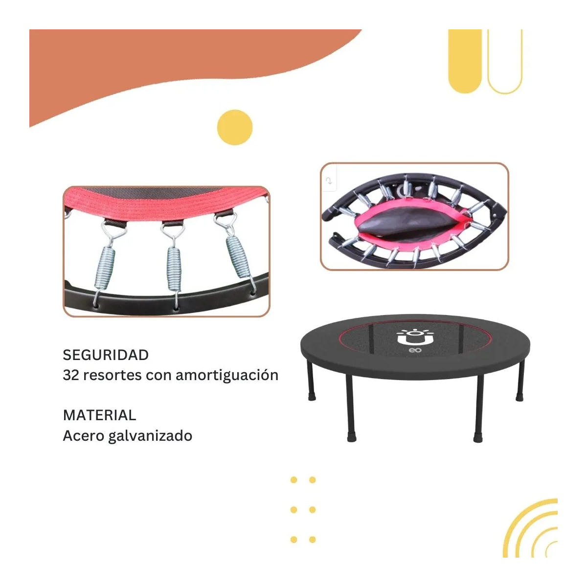 Foto 4 pulgar | Trampolín Brincolín Para Aeróbicos Fitness Jumping Ejercicio Eo Safe Imports Esi-20014 Negro