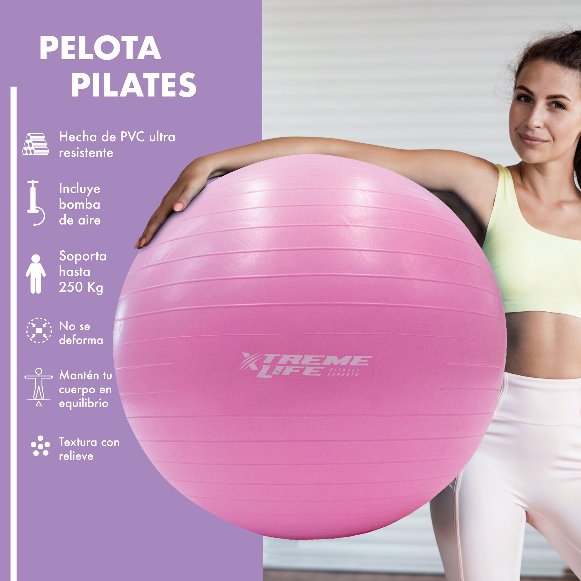 Foto 2 | Pelota Xtreme Life de 75cm color Rosa