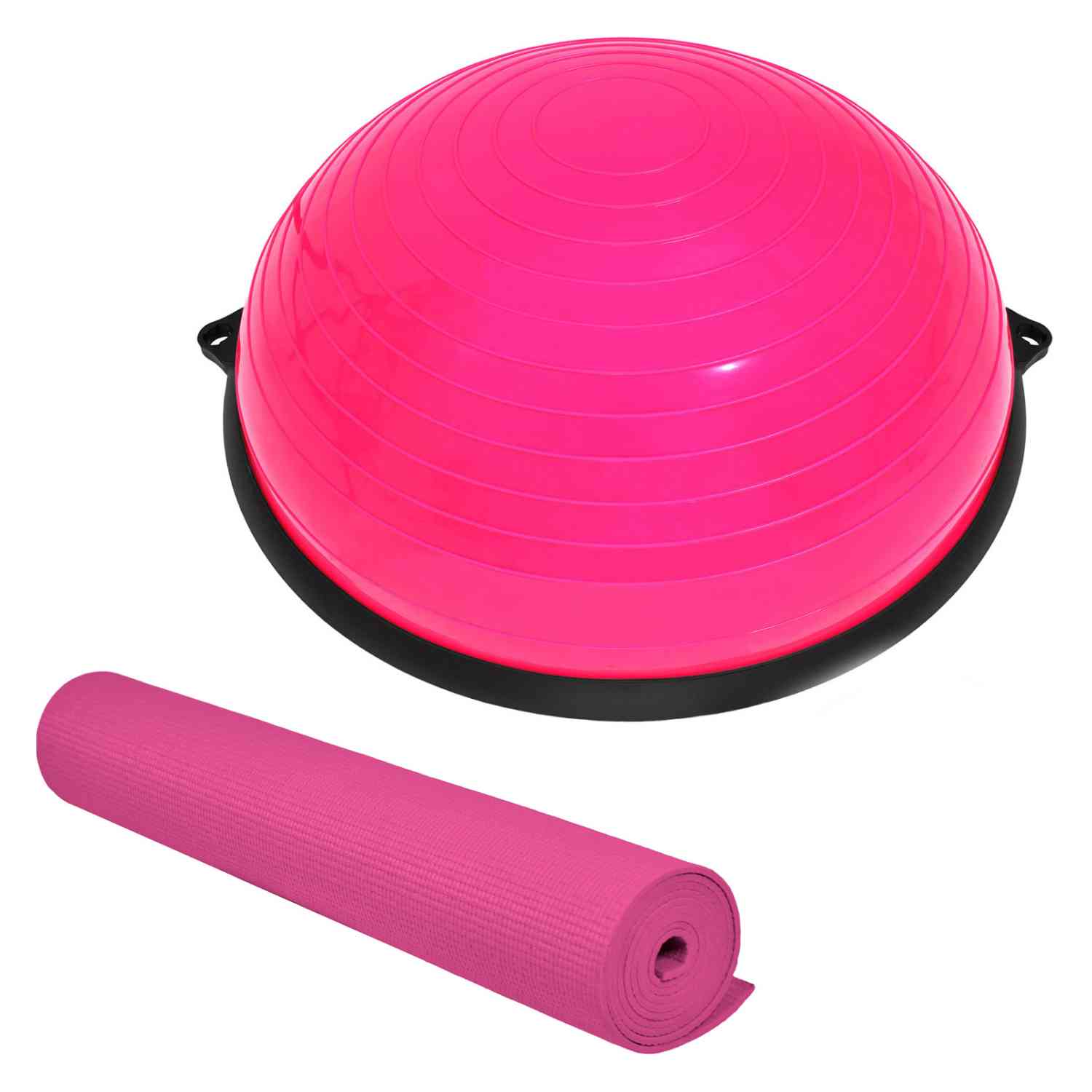 Pelota Rosa Tipo Bozu Entrenamiento Yoga Gym + Tapete Yoga